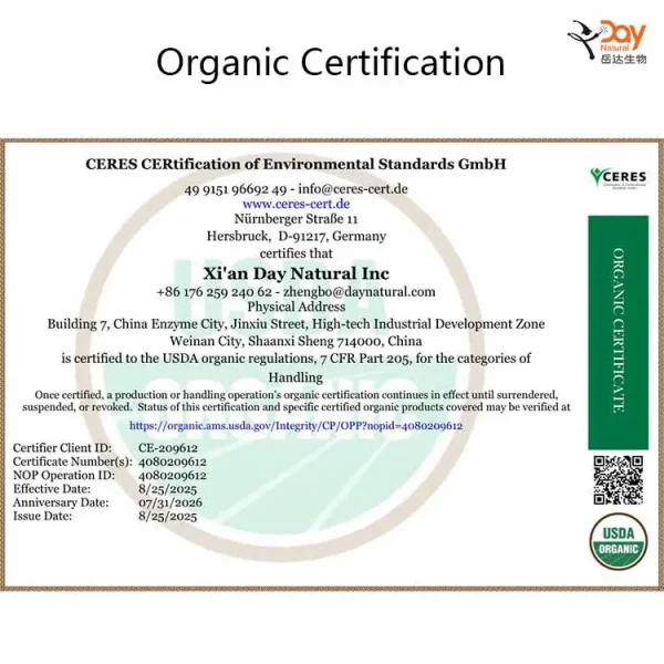 Matcha USDA Organic Certification